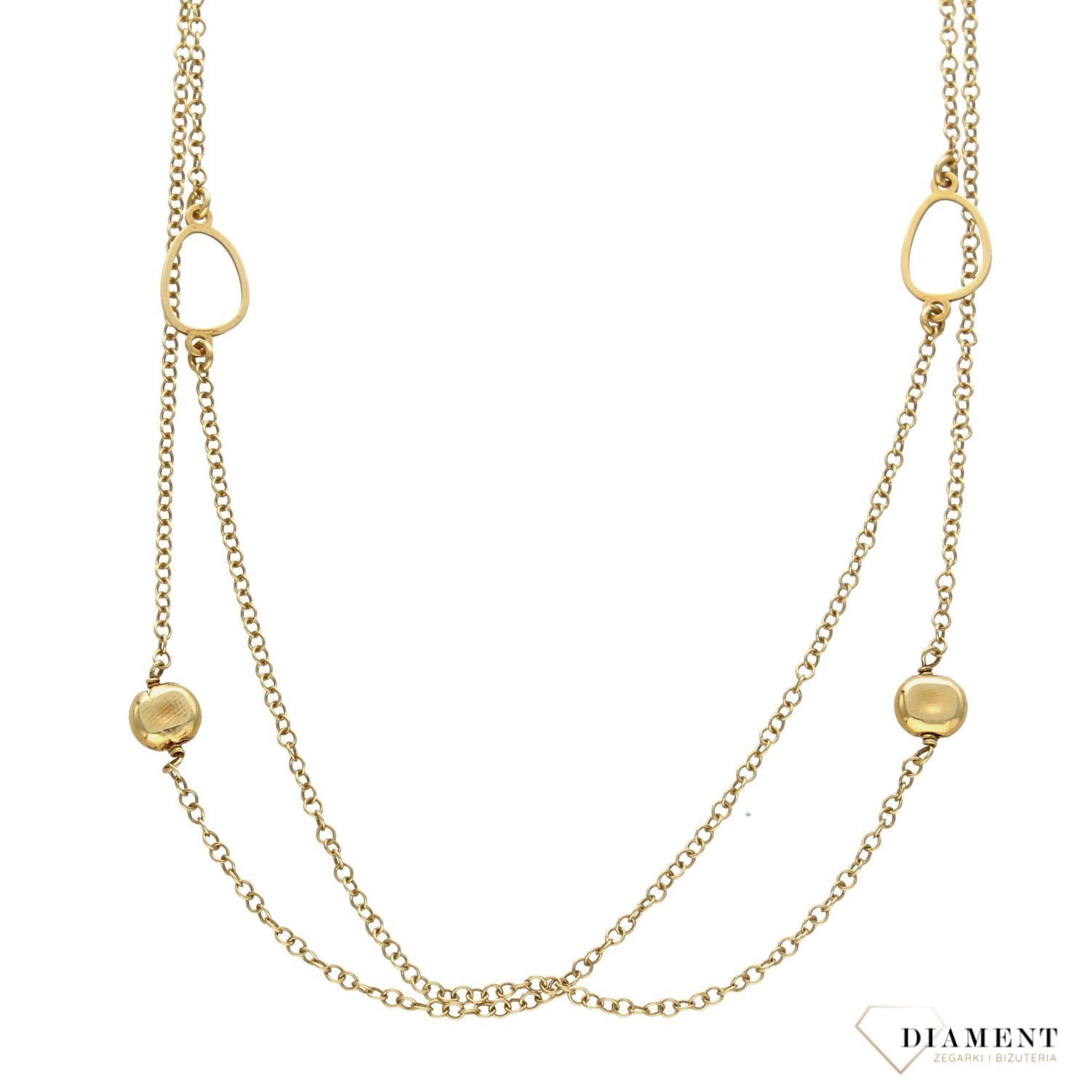 Naszyjnik srebrny pokryty złotem Dall'Acqua ✓Srebrne Naszyjniki✓ Naszyjnik Dall'Acqua ze srebra próby 925, pokryty złotem. Naszyjnik z zawieszkami geometrycznymi..jpg